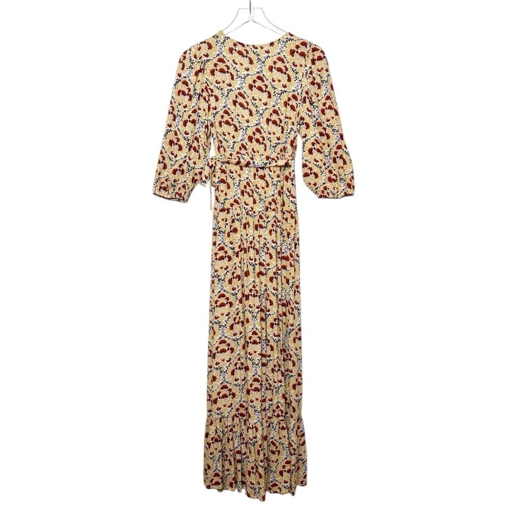 NWT BILLA 77 Romantic Floral Wrap Maxi Dress Prairie Boho Sz XS - Picture 13 of 16